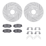 Dynamic Friction 2016-2021 Honda Civic Front Drilled & Slotted Geoperformance Rotors 5000 Advanced Pads w/Hardware by Dynamic Friction Company 2512-59089
