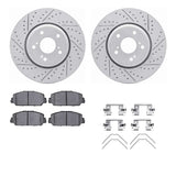 Dynamic Friction 2016-2022 Acura ILX Front Drilled & Slotted Geoperformance Rotors 5000 Advanced Pads w/Hardware by Dynamic Friction Company 2512-59094