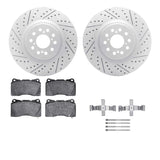 Dynamic Friction 2017-2025 Honda Civic Front Drilled & Slotted Geoperformance Rotors 5000 Advanced Pads w/Hardware by Dynamic Friction Company 2512-59098