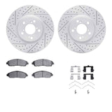 Dynamic Friction 2007-2015 Acura MDX Front Drilled & Slotted Geoperformance Rotors 5000 Advanced Pads w/Hardware by Dynamic Friction Company 2512-59100