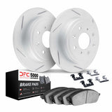 Dynamic Friction 1988-2001 Acura Integra Rear Slotted Geoperformance Rotors with 5000 Advanced Brake Pads w/Hardware by Dynamic Friction Company 2512-59124