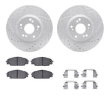 Dynamic Friction 2002-2010 Acura CSX Front Drilled & Slotted Geoperformance Rotors 5000 Advanced Pads w/Hardware by Dynamic Friction Company 2512-59246
