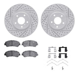 Dynamic Friction 2009-2023 Nissan Maxima Front Drilled & Slotted Geoperformance Rotors 5000 Advanced Pads w/Hardware by Dynamic Friction Company 2512-67017