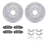 Dynamic Friction 2005-2025 Nissan Pathfinder Front Drill/Slot Geoperf Rotors 5000 Advanced Brake Pads w/Hardware by Dynamic Friction Company 2512-67107