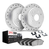 Dynamic Friction 2012-2025 Nissan March Front Drilled Geoperformance Rotors with 5000 Advanced Brake Pads w/Hardware by Dynamic Friction Company 2512-67173