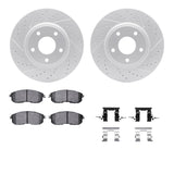 Dynamic Friction 2003-2005 Infiniti G35 Front Drilled & Slotted Geoperformance Rotors 5000 Advanced Pads w/Hardware by Dynamic Friction Company 2512-68001