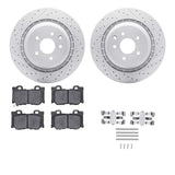 Dynamic Friction 2008-2025 Infiniti Q60 Rear Drilled & Slotted Geoperformance Rotors 5000 Advanced Pads w/Hardware by Dynamic Friction Company 2512-68006