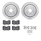 Dynamic Friction 2009-2024 Infiniti M35h Rear Drilled & Slotted Geoperformance Rotors 5000 Advanced Pads w/Hardware by Dynamic Friction Company 2512-68017