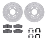 Dynamic Friction 1990-2005 Chrysler Sebring Front Drill/Slot Geoperf Rotors 5000 Advanced Brake Pads w/Hardware by Dynamic Friction Company 2512-72013