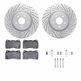 Dynamic Friction 2008-2015 Mitsubishi Lancer Front Drill/Slot Geoperf Rotors 5000 Advanced Brake Pads w/Hardware by Dynamic Friction Company 2512-72025