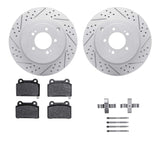 Dynamic Friction 2008-2015 Mitsubishi Lancer Rear Drill/Slot Geoperf Rotors 5000 Advanced Brake Pads w/Hardware by Dynamic Friction Company 2512-72106