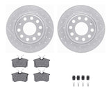 Dynamic Friction 2000-2008 Audi A4 Rear Drilled & Slotted Geoperformance Rotors 5000 Advanced Brake Pads w/Hardware by Dynamic Friction Company 2512-73038
