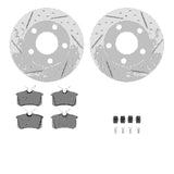 Dynamic Friction 1999-2001 Audi A6 Rear Drilled & Slotted Geoperformance Rotors 5000 Advanced Brake Pads w/Hardware by Dynamic Friction Company 2512-74012