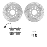 Dynamic Friction 2017-2019 Volkswagen e-Golf Rear Drill/Slot Geoperf Rotors 5000 Advanced Brake Pads w/Hardware by Dynamic Friction Company 2512-74056