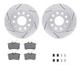 Dynamic Friction 2012-2019 Audi A3 Rear Drilled & Slotted Geoperformance Rotors 5000 Advanced Brake Pads w/Hardware by Dynamic Friction Company 2512-74060