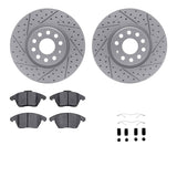 Dynamic Friction 2005-2018 Volkswagen Jetta/Bora/Beetle Front Drill/Slot Geoperf Rotors 5000 Advanced Pads w/Hardware by Dynamic Friction Company 2512-74069