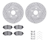 Dynamic Friction 1993-2010 Lexus GS430 Front Drilled & Slotted Geoperformance Rotors 5000 Advanced Pads w/Hardware by Dynamic Friction Company 2512-75002