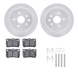 Dynamic Friction 2006-2013 Lexus IS250 Rear Drilled & Slotted Geoperformance Rotors 5000 Advanced Pads w/Hardware by Dynamic Friction Company 2512-75014