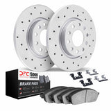 Dynamic Friction 2018-2025 Lexus ES300h Rear Drilled Geoperformance Rotors with 5000 Advanced Brake Pads w/Hardware by Dynamic Friction Company 2512-75117