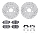 Dynamic Friction 2002-2006 Toyota Camry Front Drilled & Slotted Geoperformance Rotors 5000 Advanced Pads w/Hardware by Dynamic Friction Company 2512-76005