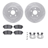Dynamic Friction 2004-2010 Toyota Sienna Front Drilled & Slotted Geoperformance Rotors 5000 Advanced Pads w/Hardware by Dynamic Friction Company 2512-76028