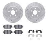 Dynamic Friction 2002-2003 Toyota Camry Front Drilled & Slotted Geoperformance Rotors 5000 Advanced Pads w/Hardware by Dynamic Friction Company 2512-76029