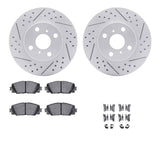 Dynamic Friction 2006-2018 Toyota Yaris Front Drilled & Slotted Geoperformance Rotors 5000 Advanced Pads w/Hardware by Dynamic Friction Company 2512-76037