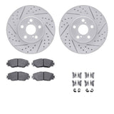 Dynamic Friction 2008-2019 Pontiac Vibe Front Drilled & Slotted Geoperformance Rotors 5000 Advanced Pads w/Hardware by Dynamic Friction Company 2512-76041