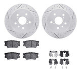 Dynamic Friction 2018-2024 Toyota Camry Rear Drilled & Slotted Geoperformance Rotors 5000 Advanced Pads w/Hardware by Dynamic Friction Company 2512-76058