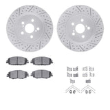 Dynamic Friction 2019-2025 Toyota Corolla Front Drilled & Slotted Geoperformance Rotors 5000 Advanced Pads w/Hardware by Dynamic Friction Company 2512-76059