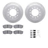 Dynamic Friction 2001-2009 Lexus GX470 Rear Drilled & Slotted Geoperformance Rotors 5000 Advanced Pads w/Hardware by Dynamic Friction Company 2512-76099