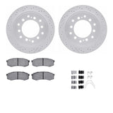 Dynamic Friction 2010-2024 Lexus GX460 Rear Drilled & Slotted Geoperformance Rotors 5000 Advanced Pads w/Hardware by Dynamic Friction Company 2512-76100