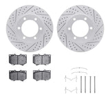 Dynamic Friction 2000-2002 Toyota Tundra Front Drilled & Slotted Geoperformance Rotors 5000 Advanced Pads w/Hardware by Dynamic Friction Company 2512-76117