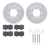 Dynamic Friction 2000-2007 Toyota Tundra Front Drilled & Slotted Geoperformance Rotors 5000 Advanced Pads w/Hardware by Dynamic Friction Company 2512-76145