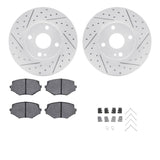 Dynamic Friction 1994-2002 Mazda Miata Front Drilled & Slotted Geoperformance Rotors 5000 Advanced Pads w/Hardware by Dynamic Friction Company 2512-80006