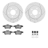 Dynamic Friction 2007-2013 Mazda 3 Rear Drilled & Slotted Geoperformance Rotors 5000 Advanced Brake Pads w/Hardware by Dynamic Friction Company 2512-80013