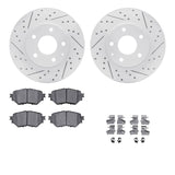Dynamic Friction 2014-2018 Mazda 3 Sport Front Drilled & Slotted Geoperformance Rotors 5000 Advanced Pads w/Hardware by Dynamic Friction Company 2512-80025