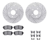 Dynamic Friction 2014-2019 Mazda 6 Front Drilled & Slotted Geoperformance Rotors 5000 Advanced Brake Pads w/Hardware by Dynamic Friction Company 2512-80035