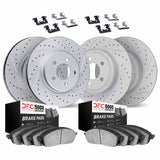 Dynamic Friction 2019-2024 Hyundai Veloster Front & Rear Drill/Slot Geoperf Rotors 5000 Advanced Pads w/Hardware by Dynamic Friction Company 2514-03072