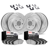 Dynamic Friction 2015-2021 Subaru Legacy Front & Rear Drill/Slot Geoperf Rotors 5000 Advanced Brake Pads w/Hardware by Dynamic Friction Company 2514-13015