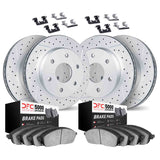 Dynamic Friction 2015-2020 Chevrolet Colorado Front & Rear Drill/Slot Geoperf Rotors 5000 Advanced Pads w/Hardware by Dynamic Friction Company 2514-48041
