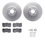 Dynamic Friction 2010-2012 Land Rover Range Rover Front Drill/Slot Geoperf Rotors Euro 5000 Ceramic Pads w/Hardware by Dynamic Friction Company 2612-11056