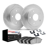 Dynamic Friction 2006-2021 Subaru Tribeca Front Slotted Geoperf Rotors Euro 5000 Ceramic Brake Pads w/Hardware by Dynamic Friction Company 2612-13038