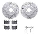 Dynamic Friction 2013-2020 BMW ActiveHybrid 3 Front Drill/Slot Geoperf Rotors Euro 5000 Ceramic Pads w/Hardware by Dynamic Friction Company 2612-31232