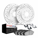 Dynamic Friction 2007-2015 MINI Cooper Front Drill/Slot Geoperformance Rotors Euro 5000 Ceramic Brake Pads w/Hardware by Dynamic Friction Company 2612-32016