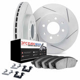 Dynamic Friction 2007-2015 MINI Cooper Front Slotted Geoperf Rotors Euro 5000 Ceramic Brake Pads w/Hardware by Dynamic Friction Company 2612-32017