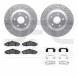Dynamic Friction 1997-2004 Chevrolet Corvette Front Drill/Slot Geoperf Rotors Euro 5000 Ceramic Pads w/Hardware by Dynamic Friction Company 2612-46000