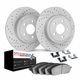 Dynamic Friction 2018-2025 Audi Q2 Rear Drill/Slot Geoperformance Rotors Euro 5000 Ceramic Brake Pads w/Hardware by Dynamic Friction Company 2612-74147
