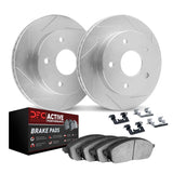 Dynamic Friction 2010-2025 Scion FR-S Front Slotted Geoperformance Rotors with Active Performance Pads w/Hardware by Dynamic Friction Company 2712-13073