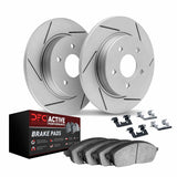 Dynamic Friction 2013-2018 Ford C-Max Rear Slotted Geoperformance Rotors with Active Performance Pads w/Hardware by Dynamic Friction Company 2712-54081